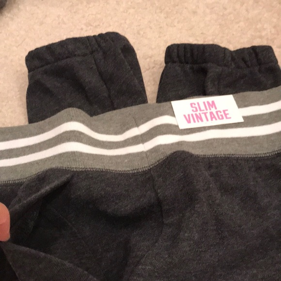 NWT Pink slim vintage grey cuffed joggers sz Sm - Picture 6 of 6